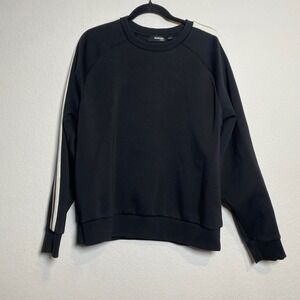 Murano Slim Fit Mens XL Black Sweatshirt Raglan Long Sleeve Striped Casual